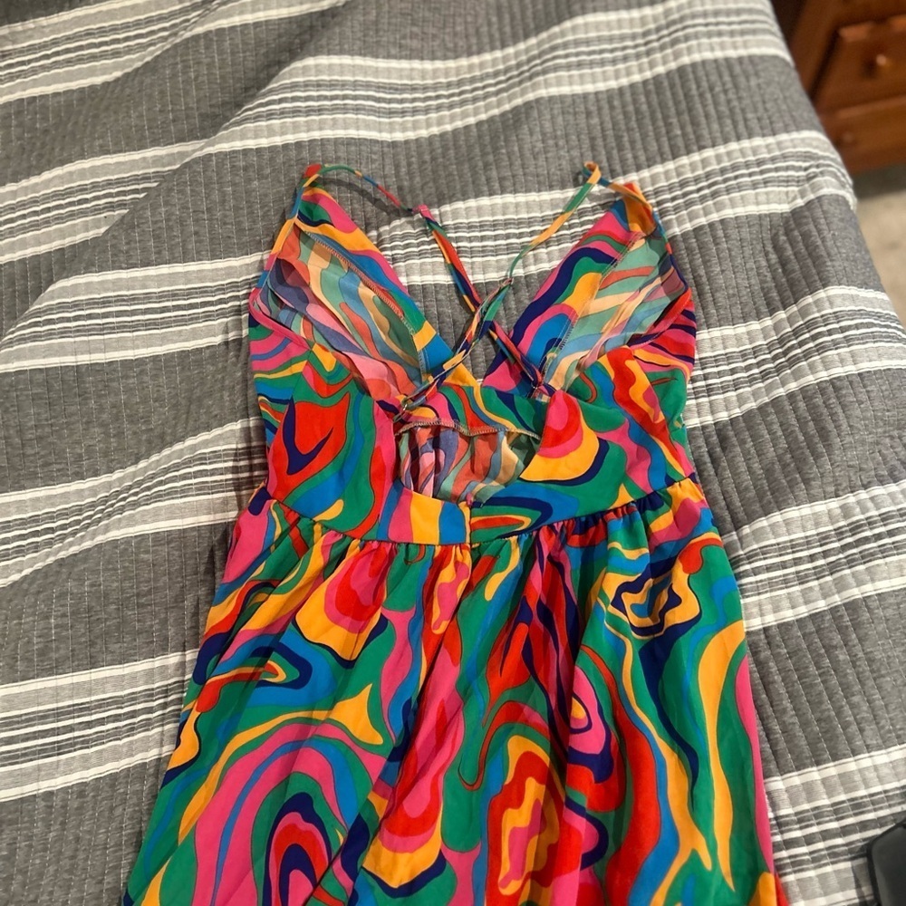 Vibrant Multicolor Maxi Dress Women’s Size Medium - Picture 6 of 7